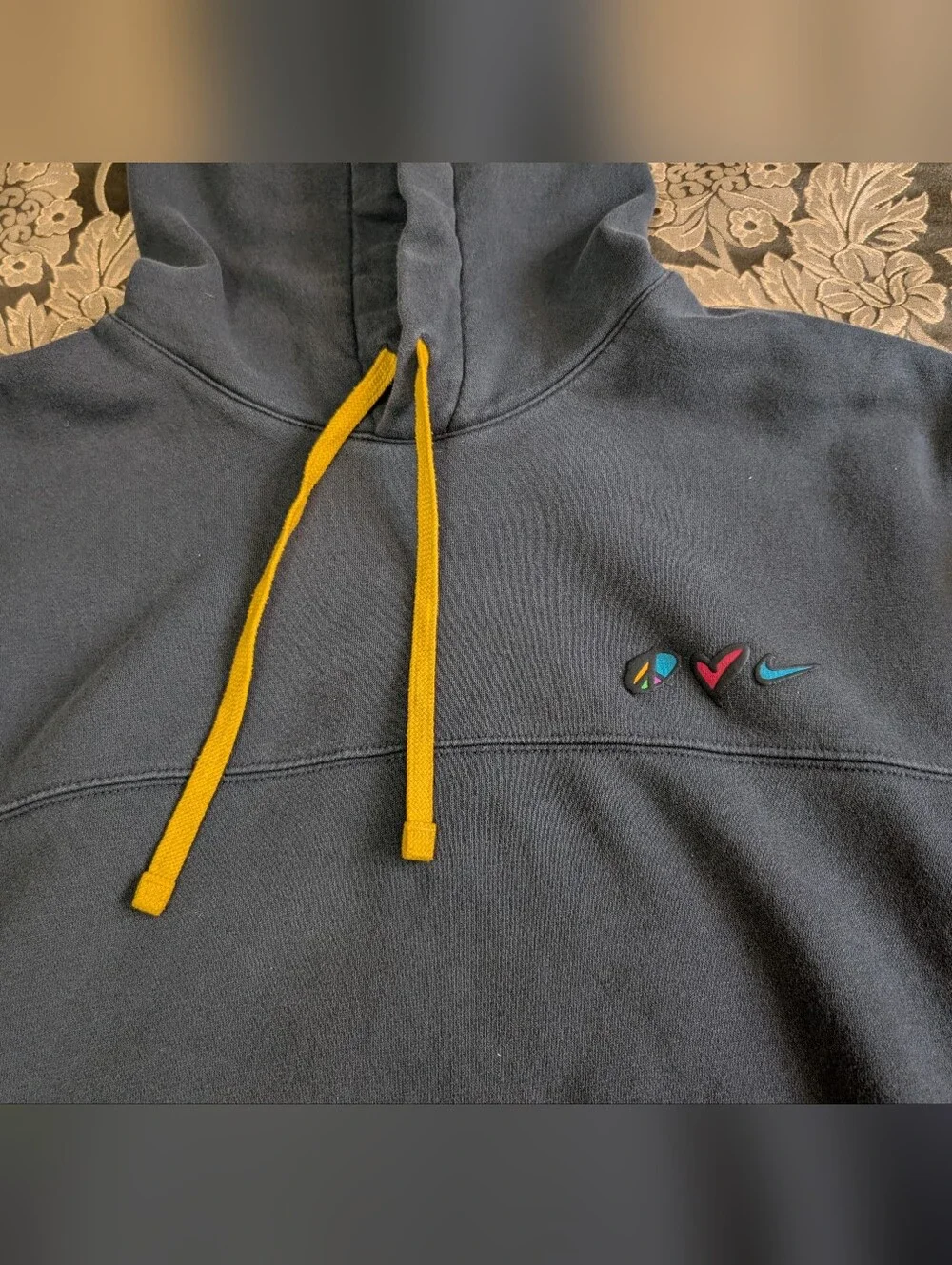 Men's Nike Black Hoodie-Peace, Love, and Swoosh Size XL